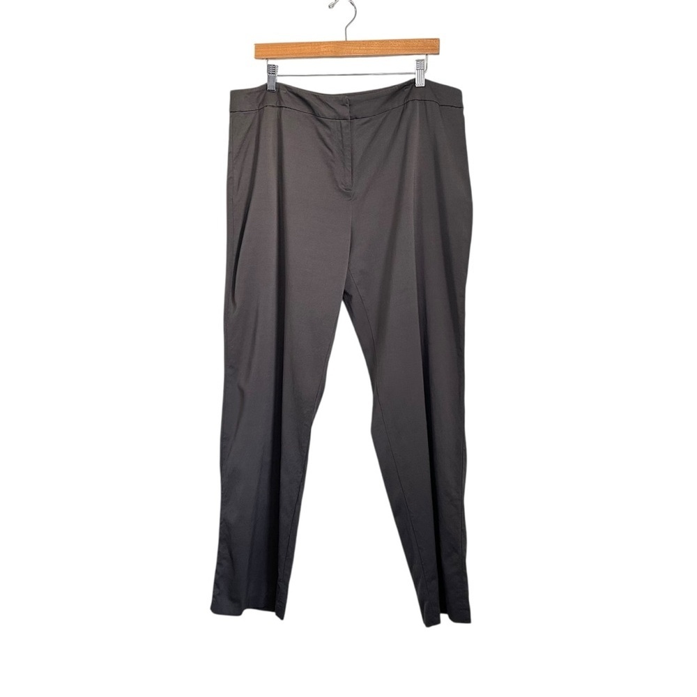 Eileen Fisher Womens Stretch Lyocell Blend Pants Sz XL Gray Stretch Career